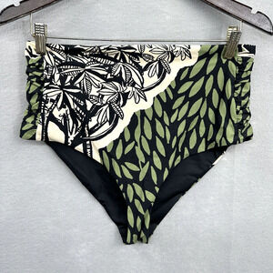 Johanna Ortiz Women's XL Green Toile Uganda Bikini Bottom Swimwear High READ